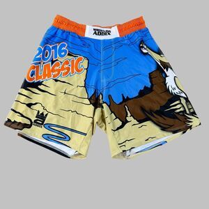 Wrestling Addix Shorts Mens Large Graphic Print Made In USA Performance Stretch